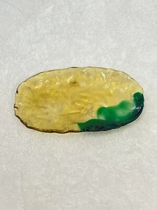 VTG Murano Camer Glass Oblong Tray Dish Translucent Yellow Green 11" Labeled - Picture 1 of 8