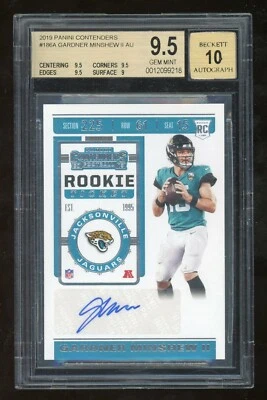 Gardner Minshew II 2019 Panini Contenders Auto Rookie BGS 9.5 10 Jaguars - Image 1 of 2