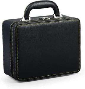 Black Luxury Leather Travel Jewelry Box Jewelry Storage Case Jewelry Suitcase fo - Picture 1 of 12