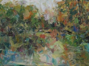Art Original Oil Painting RM Mortensen "Crystal River" Stream Landscape - Picture 1 of 1