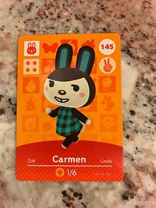 CARMEN #145 Animal Crossing Amiibo Authentic Nintendo Mint Card From Series 2 - Picture 1 of 2