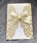 ?? 13pcs/pack Laser Cut Hollow Out Luxury Gold Giltter Invitation Card