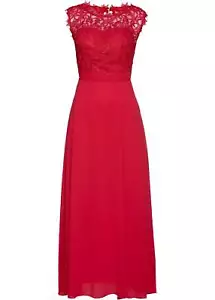 Neu Maxikleid mit Spitze Gr. 40 Rot Damen Eventkleid Abend-Kleid Partykleid - Bild 1 von 1