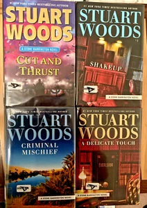 Stuart Woods HC - Delicate Touch, Mischief, Shakeup, Cut/Thrust Lot of 4 Ex-Lib - Foto 1 di 16
