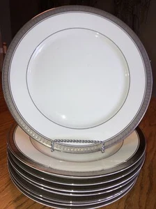 MIKASA PALATIAL PLATINUM L3235 DINNER PLATES 10 7/8" (4) - Picture 1 of 3