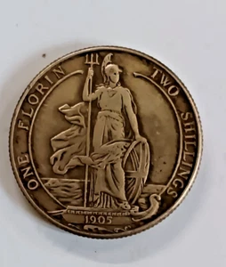 1902 = 1905 Edward V11 Florin/ Two-shillings/silver coin - Picture 1 of 6
