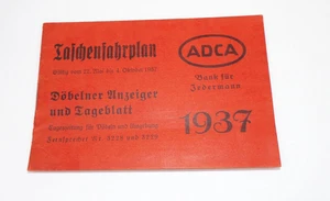 Taschenfahrplan Döbeln und Umgebung 1937 ADCA Omnisbus Eisenbahn Fahrplan - Bild 1 von 3