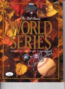 Joe Carter autographed signed auto 1993 World Series game program JSA Blue Jays - Picture 1 of 1