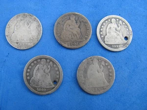 RAR Lot (5) Sitzende Freiheit Groschen (2)1842,1853,1889,1891 - Bild 1 von 6