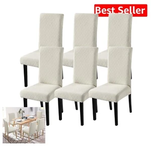 Super Fit Stretch Chair Covers Pack of 6 - Elegant Protectors for Dining Spaces - Picture 1 of 3