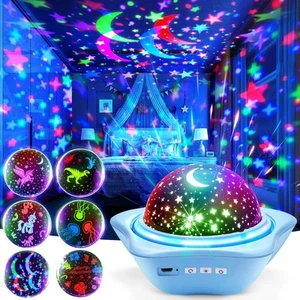 One Fire Night Light for Kids Toys, 96 Lighting Modes Star Projector 360° Rot... - Picture 1 of 6