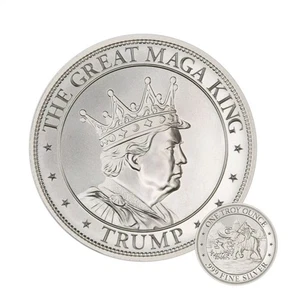 Donald Trump "The Great King" 1 oz 999 Fine Silver Round - Foto 1 di 4