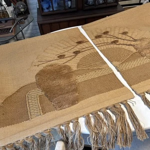 2 MCM Big Scenery Woven Fringe Tapestry Set Wall Hanging Decor Vintage Boho ICA - Picture 1 of 13