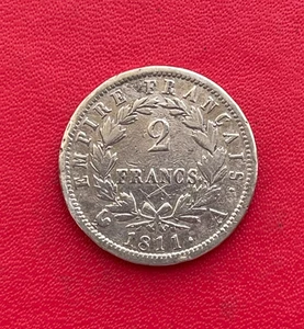 Napoléon. Belle monnaie argent de 2 Francs au revers Empire 1811 A. Etat TB/TB+ - Picture 1 of 5