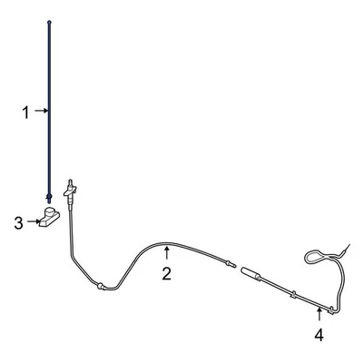 For Ford F-150 1997-2008 Ford MCPZ18813D Radio Antenna Mast - Image 1 of 4