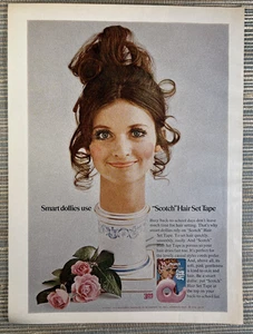 Scotch Hair Set Tape 3M Company Smart Dollies Use 1970 Vintage Print Ad - Picture 1 of 1