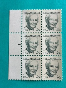 US Stamps SC# 1868 Lillian Gilbreth 40c PB of 6 MNH 1984 - Picture 1 of 1