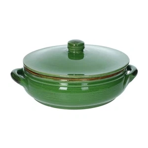 Terrakotta Kochtopf Griffe und Deckel BRANDANI 27 cm Pfanne grün - Bild 1 von 1
