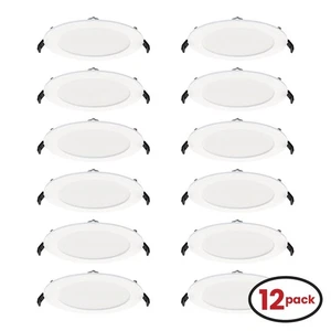 Contractor Pack of 12 RAB WFR34-6/BP 6 Inch LED Wafer Downlight 13W 120V Smooth - Picture 1 of 8