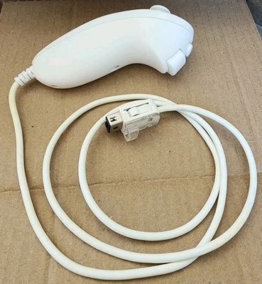 OEM Nintendo Wii White Nunchuck Controller RVL-004 Tested Working - Image 1 of 3