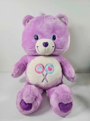 Peluche Jumbo Care Bears Share Bear Púrpura Vintage Play Along 2003 25" Foto 1 de 4
