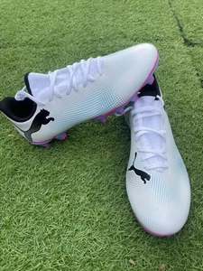 Mens Size 7 White Puma Future 7 Play FG/AG Soccer Cleats 107723-01 New No Box - Picture 1 of 6