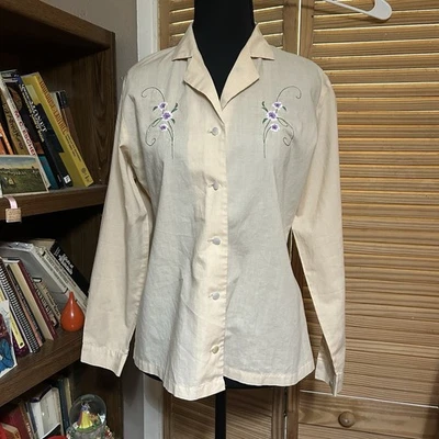 Blusa bordada floral manga larga vintage Foto 1 de 4