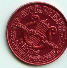 .Mardi Gras Doubloon Krewe of Orpheus 2003 Aluminum Red