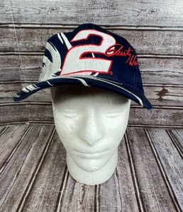 Vintage Rusty Wallace 2 Miller Lite Beer NASCAR Logo Snapback Blue Cap Hat NWOT - Picture 1 of 7
