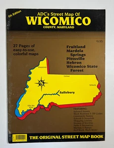 ADC Wicomico Co County MD Mapa de Calle Atlas Libro Maryland 1991 5ta Edición De Colección - Imagen 1 de 6