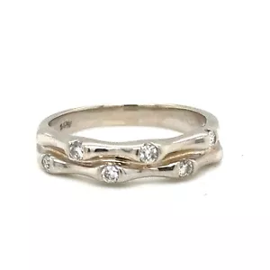 14KT WHITE GOLD .25CT DIAMOND BAND SIZE 7.25, 3.1 GRAMS - Picture 1 of 5
