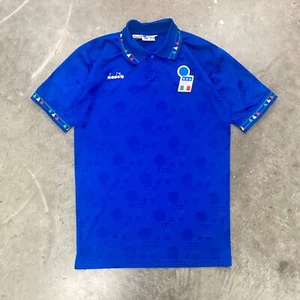 Vintage 90er 1994 Italien Diadora Heimweltmeisterschaft Trikot Blau Fußball Fußball Bloke - Bild 1 von 4