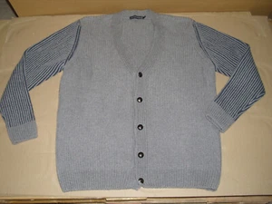 Irelands Eye: Herren Strickjacke XL Wolle/BW Rippenstrick Jacke Irland grau-blau - Bild 1 von 5