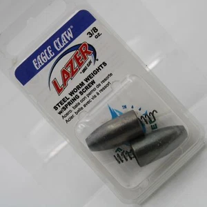 Eagle Claw Lazer Steel Worm Weights w/Spring Screw LNLSWWBK316 3/16oz - Picture 1 of 2