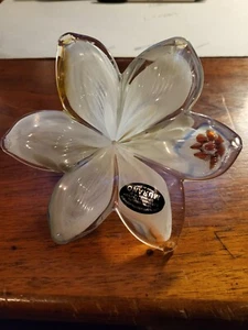 MURANO ART GLASS & PATEL LILY PAPERWEIGHT 2021 MADE IN ITALY - Picture 1 of 5