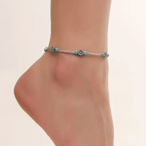 Ankle Wrist Bracelet Summer Beach Seashells Daisy Feather Heart