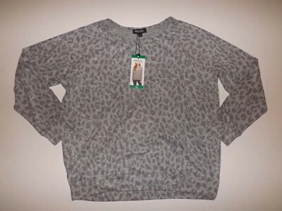 David Bitton BUFFALO  Womens Gray Leopard Print Sweater Shirt L/S Sz S NWT - Image 1 of 2
