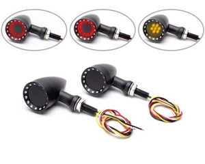 Indicadores LED traseros para moto con luz trasera de parada integrada retro personalizada - Imagen 1 de 8