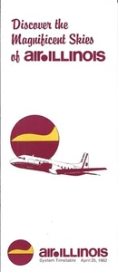 Airline Timetable - Air Illinois - 25/04/82 - HS 748 cover design - Bild 1 von 1