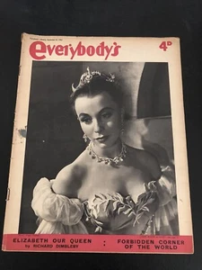 Sept 1952 EVERYBODYS WEEKLY UK Magazine - 35 Pgs - Queen Elizabeth, Claire Bloom - Imagen 1 de 8