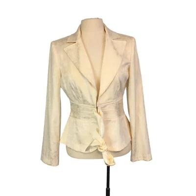 B Darlin Ivory Cream Jacquard Floral Blazer Formal Jacket, 11/12, Fitted - Image 1 of 4
