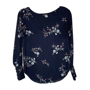 Ann Taylor Blouse Black Floral print Career  - Picture 1 of 8