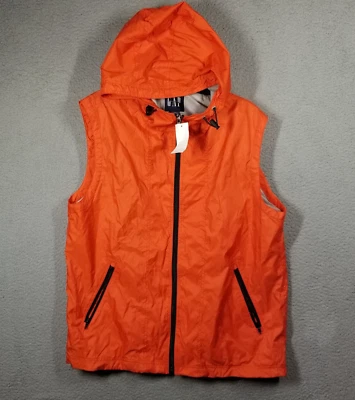 Vintage GAP Tech Vest Mens Large Orange Full Zip Gorpcore Windbreaker Y2K Hooded - Image 1 of 4