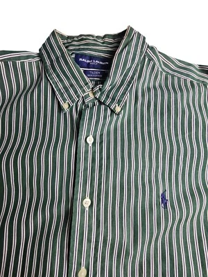 Camisa De Colección Ralph Lauren Golf Tilden Rayas Botones Hombres XL Clásica Azul Poni Foto 1 de 4