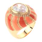 Gold Tone Gold Plated Ring With Clear Rhinestone XPE2328-G7