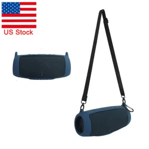 US- Silicone Case Cover Bag for JBL Charge 5 Bluetooth Speaker w/ Shoulder Strap - Picture 1 of 2