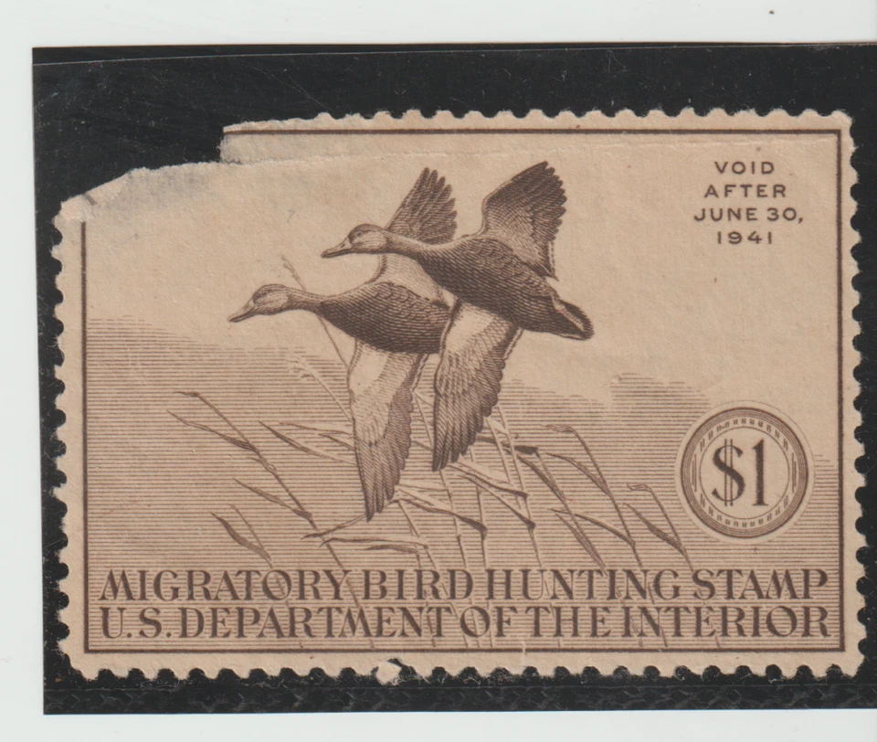 US Scott # RW7 $1 Federal Duck Stamp MNG 1940 with Corner flaw - Image 1 of 1