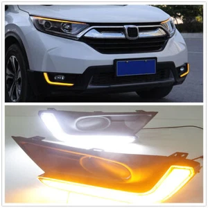 1 Pair LED Daytime Running Light Fog Lamp DRL For 2017.5-2018 Honda CR-V CRV - Picture 1 of 4