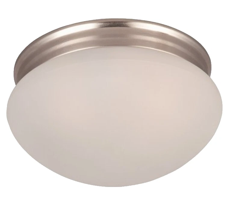 Two Light Flush Mount In Satin Nickel By Maxim From The Essentials 5885FTSN - Image 1 of 1