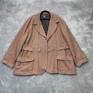 Giacca Vintage Storica Emporio Uomo XXXL Marrone Spina di Pesce Blazer Cappotto Foderato - Foto 1 di 6